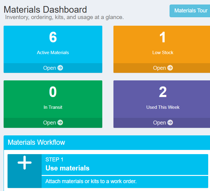 CGIS-WorX materials tracking interface